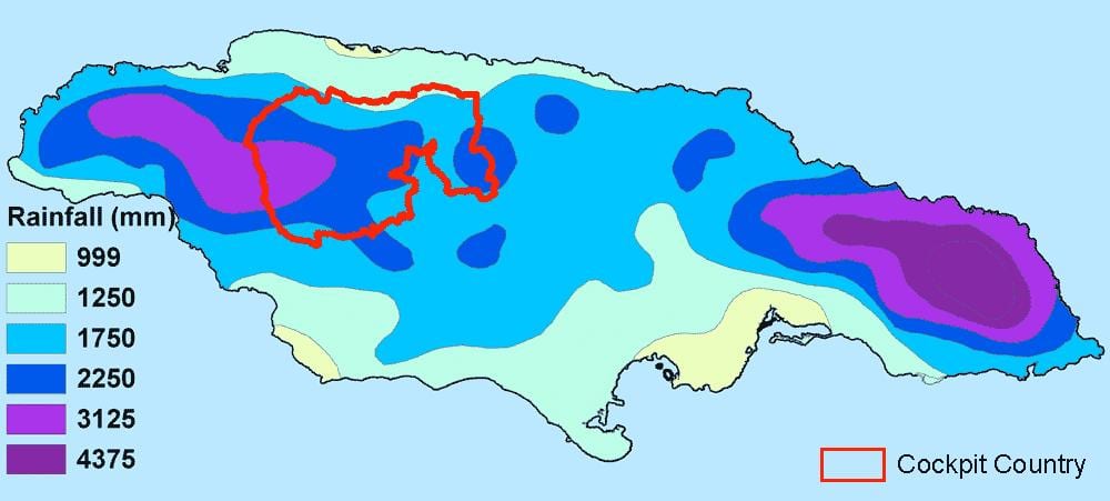 Karte jamaika klimata