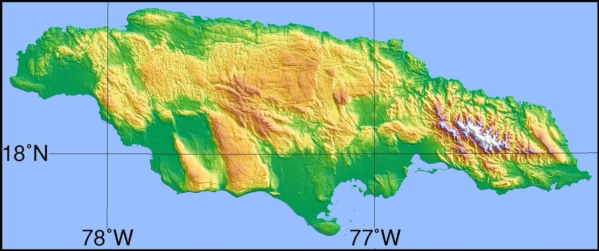 Karte satelītu jamaika
