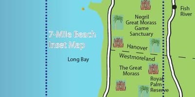 Karte negril jamaika 7 mile beach